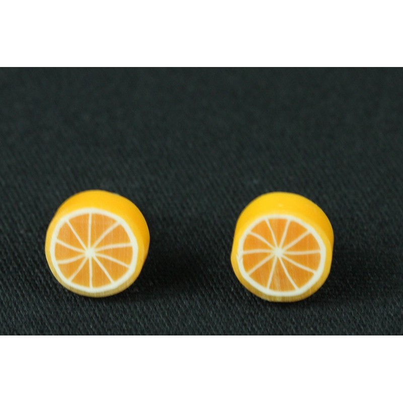 Miniblings Earrings Round Orange Fruit Fruit Oranges Plug Stud Earring