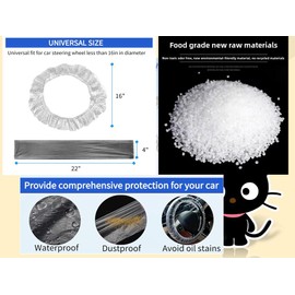 100 PCS Universal Clear Plastic Steering Wheel Covers, Disposable, Elastic Fit for Car Detailing & Auto Repair Service (Up to 22.9")