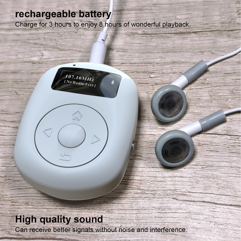 DAB Mini Radio with Digital Display Mini Bluetooth White Noise