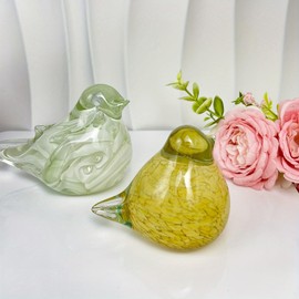 ORRFIDDY Handmade Blown Glass Bird Decor Crystal Bird Sculpture Nature-Themed Home Accents Figurines Modern Art Living Room Shelves Tabletops