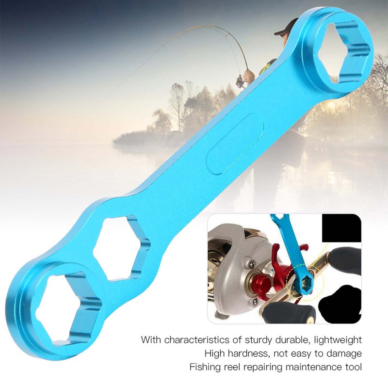 DIY Casting Fishing Reel Wrench Blue Aluminium Alloy Spanner Repairing