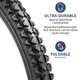 2-PCS 18" Mountain Bike Tires 18x2.10/54-355 Compatible with Mountain Bike 18 x 2.0 18 x 2.10 18x2.125 Bike Bicycle Tires (Y-1041)