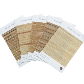 Lustrowin Custom Ramie/Jute Shades Cordless Bamboo Roman Shades for Windows and Doors Natural Woven Sample Swatch Kit,5 Colors, Niagara