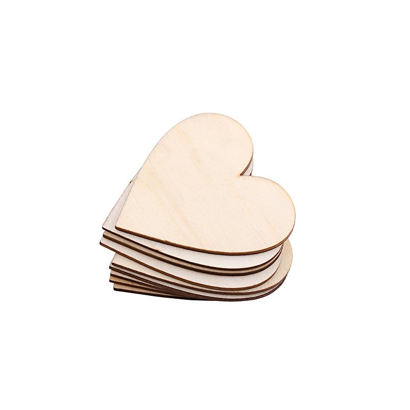 Wooden Hearts, Empty Natural Wood Discs Confetti Hearts for DIY