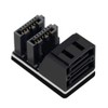 Cablecc Dual SATA 7Pin Female to 90 Degree Angled 7Pin