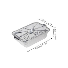 iplusmile 3Pcs Rectangle Aluminum Foil Pots with Lids High Temperature Resistant Tinfoil Baking Pans for BBQ Camping Parties and Outdoor Cooking Food Containers