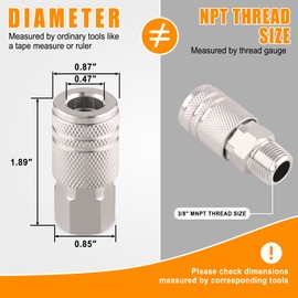 Ailbiuko Air Coupler and Plug Kit,34 PCS 1/4" Inch Body Size x 3/8" NPT Thread Air Tool Fittings Set, 3/8" Quick Connect Air Hose Fittings Air Compressor Accessories