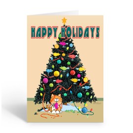 Stonehouse Collection Funny Cat Christmas Cards - 12 Holiday Boxed Cards & Envelopes - Cat Mischief - USA Made