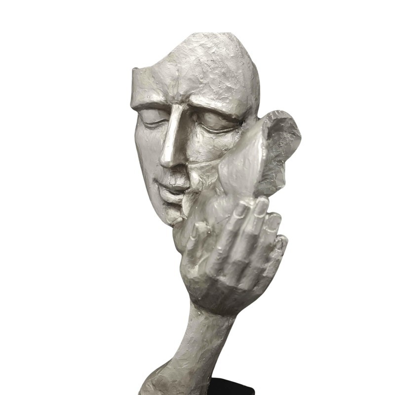 Lifestyle & More Exclusive Decorative Bust Sculpture Couple Ceramic Black/Silver