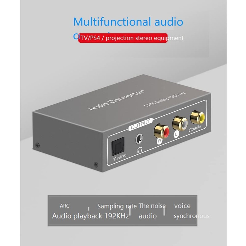 Lrocaoai 192KHz Multi Function Audio Converter,for ARC Toslink Optical SPDIF