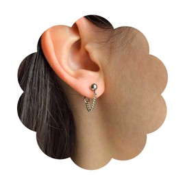 Vacaonio Boho Chain Ear Jacket Earrings Curb Chain Earrings Silver Ball Chain Drop Earrings Chain Tassel Earrings Jewelry for Women