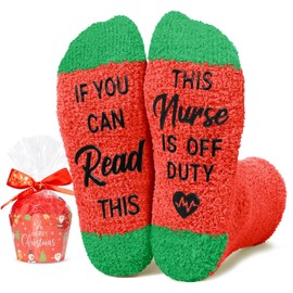 HAPPYPOP Christmas Gifts for Nurses - Nurse Stocking Stuffers for Women Men, Nursing Fuzzy Nurse Off Duty Socks