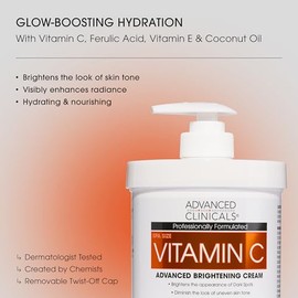 ADVANCED CLINICALS 2 PACK SET CREMA CORPORAL VITAMINA C ILUMINACION  SUERO FACIAL VITAMINA C ANTIEDAD ACLARANTE 454GR52ML                             