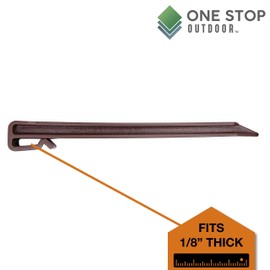 USA MADE - (25 PACK) Brown 10" Inch Heavy Duty Plastic Landscape Edging Stakes, Anchoring Spikes for Edging & Terrace Board