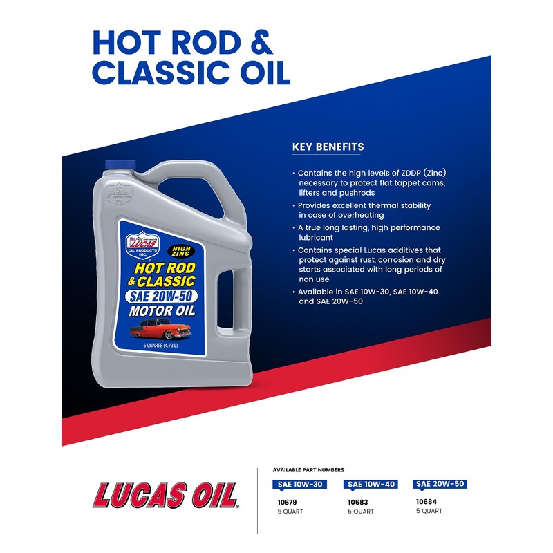Lucas Oil 10683 Hot Rod & Classic Car SAE 10W-40