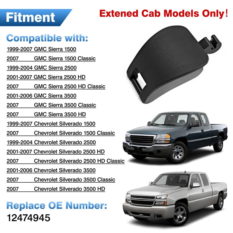 TOP-MAX Extended Cab Rear Vent Window Latch Compatible with 1999-2007