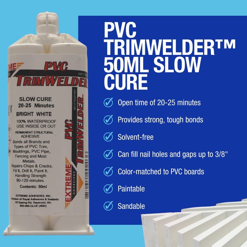 PVC TrimWelder Slow Cure 50 ML Cartridge and 2 Included