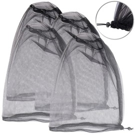 Semptec Urban Survival Technology Net: Set of 4 Mosquito Nets for Head, 300 Mesh, Black (Mosquito Hat, Mosquito Head Protection)