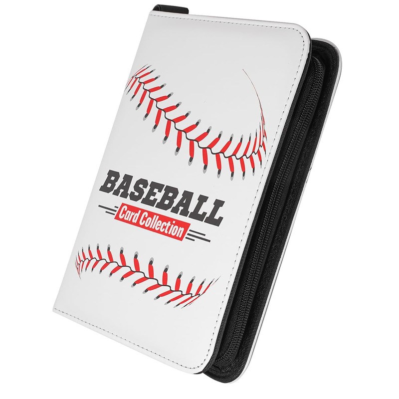 Baseball Card Binder Album Holder 400 Pockets Leatherette Zip Folder