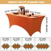 FOLINS&HOME Orange 6FT Fitted Spandex Tablecloth, Waterproof Wrinkle Free Washable