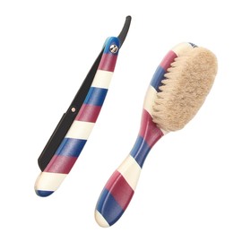 Healeved Stylish Men's Beard Care Kit Stainless Steel Razor Mustache Comb Brush Set for Grooming