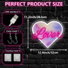 Heart Neon Sign,Pink Lover Dimmable LED Light Signs for Wall