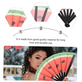 Levemolo 1Pc Japanese Style Watermelon Handheld Decorative Fan for Home and Office Unique Watermelon Design Foldable Hand Fan for Summer Decor