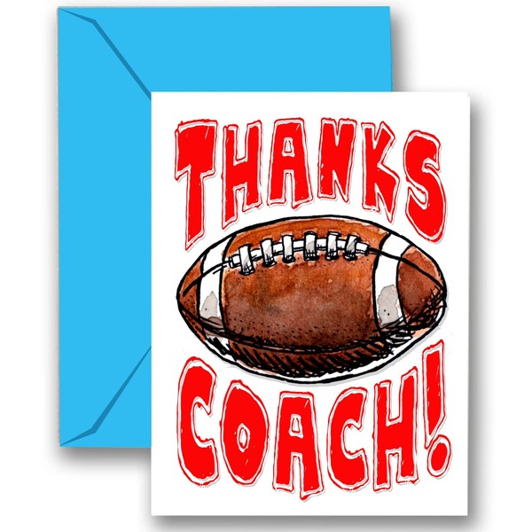 Play Strong 3-Pack Thanks Football Coach You're Awesome (Red, 5x7) Greeting Cards Amazing for Football Season Team Banquet Party Thank You Coach Appreciation Gifts - Your Coaches Will Love 'Em!