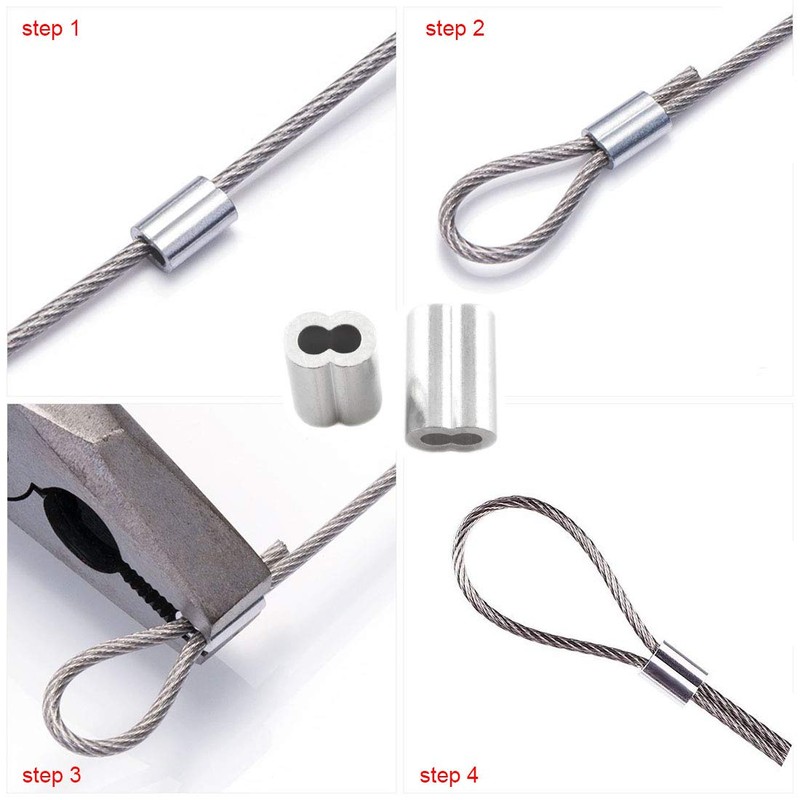 SDTC Tech Aluminum Crimping Loop Sleeve Dual Hole Cable Ferrule