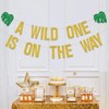 Gold Glitter Jungle Baby 1st Birthday Party Decoration, Welcome Sweet