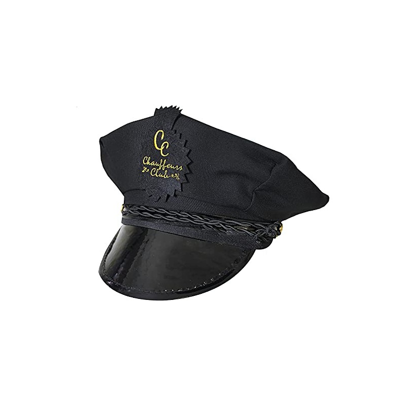 Black Chauffeur Hat Fancy Dress Costume Accessory - Limo Driver