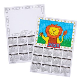 Baker Ross FN311 Calendar Blanks 2025 - Pack of 12, Kids Make Your Own Calendar Craft Accessories