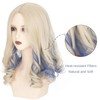 Yan Dream Women Medium Long Wavy Blonde Blue Gradient Cosplay