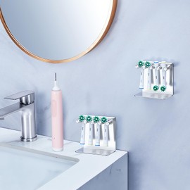 Electric Toothbrush Head Holder, Metal Brush Head Holder, Tooth Brushing Holder Wall Mounted or Desktop, Electric Toothbrush Holders for Bathroom, Shower Toothbrush Head Stand