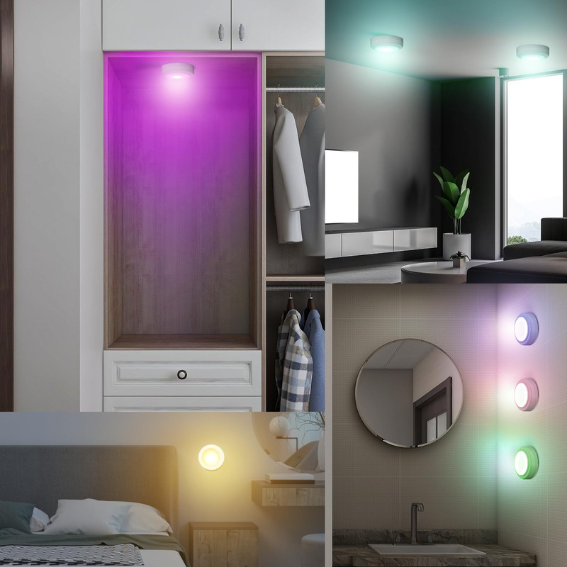 AnyEnjoy Puck Lights with Remote,13 Colors Changeable LED Puck lightings
