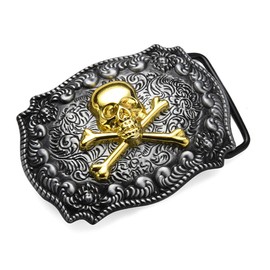 CHENNAN Men's Belt Buckle 40 mm Gothic Skull Belt Buckle Cow Head Belt Buckle Vintage Falcon Belt Buckle Zinc Alloy Belt Buckles Suitable for 3.8 to 4 cm Wide Belt, c