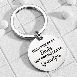 Christmas Birthday Gifts for New Grandpa Only The Best Dads Get Promoted to Grandpa Keychain for First Time Grandpa Gift for Papa Fathers Day First Time Grandpa Gifts