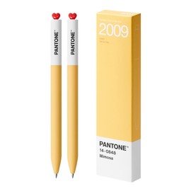 Kaco FIRST Gel Pens 2 Pieces with Black Ink, 0.5 mm Fine Point, Smooth Writing Experience, Aesthetic Cute Stationery for Journaling, Note Taking Pens (2009 Mimosa)