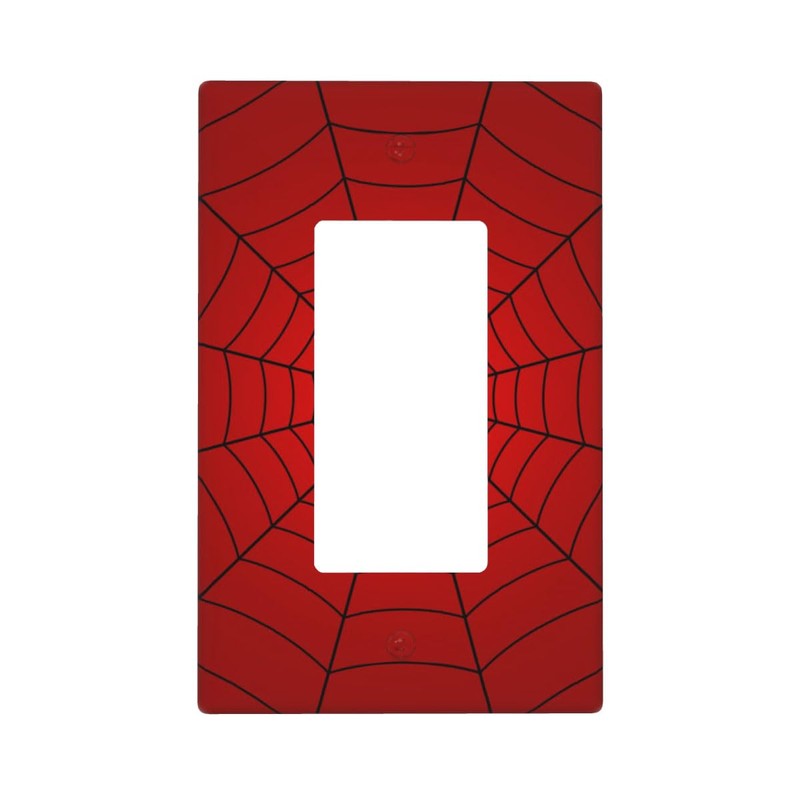 Mdulftar Red Spider Web Single Rocker Wall Plate 1 Gang