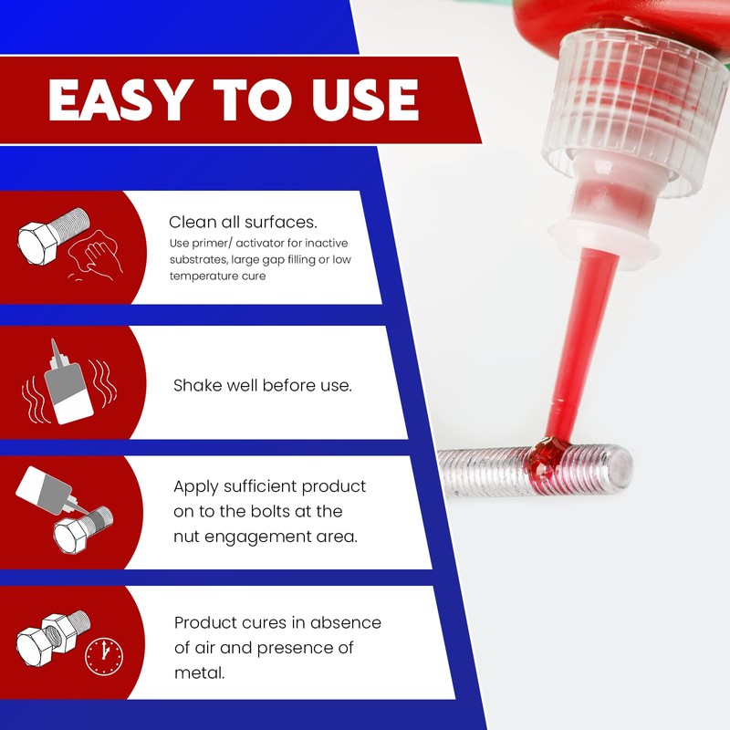 Realth Thread Lock Blue 50ml | Medium Strength Threadlock |