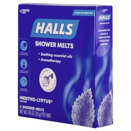 Halls Soothing Shower Melts 5 Pack - Mentho-lyptus Scented Aromatherapy with Essential Oils