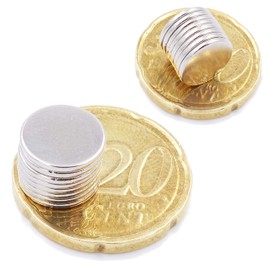 Brudazon 25 Mini Disc Magnets 10 x 1 mm N52 Strongest Level Neodymium Magnets Ultra Strong Power Magnet for Model Making, Photo, Whiteboard, Notice Board, Fridge, Crafts, Magnetic Disc Extra Strong