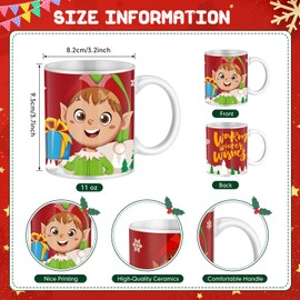 Tioncy 12 Pcs Christmas Mugs 11 oz Ceramic Christmas Coffee Mugs with Handle Christmas Ceramic Matching Mugs Holiday Party Stackable Mugs for Home Table Centerpieces Housewarming Holiday Party Gift
