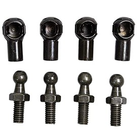 KUNSYOUKIM Gas Damper Connector End Fitting M8 Female Screw M8 Male Screw Metal Joint Gas Spring Ball Joint Pilot Ball Round Handle (M8 4 pieces included) [Parallel Imported]