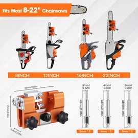 Chainsaw Sharpener, Chainsaw Sharpener, Hand Cranks Kit with 6 Shepherd Heads, Chainsaws for 8-22 Inch Saw Chain Sharpener Accessories for Lumberjack, Gardener, DIY Craftsman