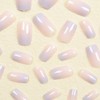 24Pcs Pink Purple Gradient Press on Nails Medium Acrylic Fake