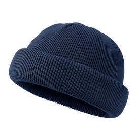 CLAPE Trawler Fisherman Beanie Unisex Winter Fishing Hat Knitted Docker Hat Sailor Hat Acrylic Knitted Hat Short for Men Women, DDTH02-Blue