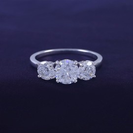 SAVEARTH DIAMONDS Moissanite Engagement Ring,Moissanite Rings for Women Couples, 2CT Lab Created Round Diamond In 18K White Gold Over Sterling Silver Engagement Rings-5