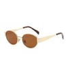 WDZAYXC Retro Oval Metal Fashion Sunglasses for Women Men UV