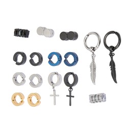 Aretes Magnéticos Acero Inoxidable Zirconia Juego de Aretes Magnéticos 10 Pares Brillante Uso Diario